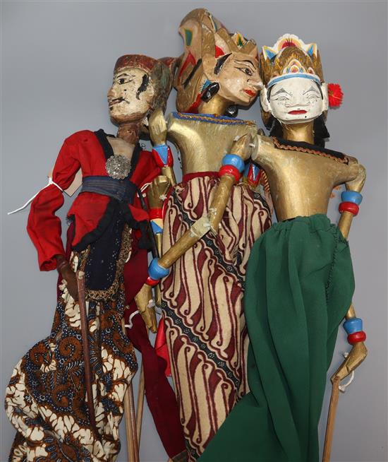 Three traditional Indonesian hand puppets
